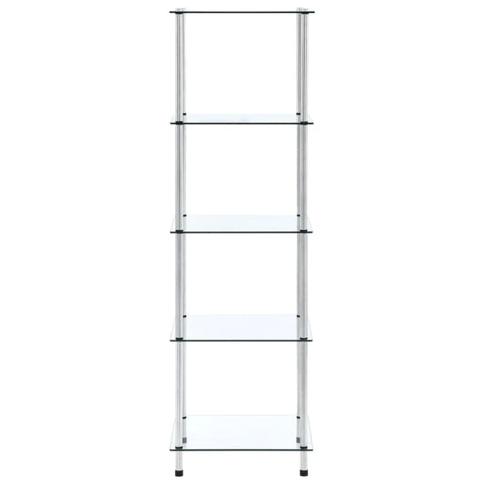5-Tier Shelf Transparent 40x40x130 cm Tempered Glass 5-Tier Shelf Transparent 40x40x130 cm Tempered Glass