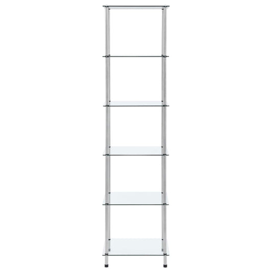 6-Tier Shelf Transparent 40x40x160 cm Tempered Glass 6-Tier Shelf Transparent 40x40x160 cm Tempered Glass