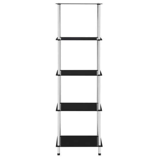 5-Tier Shelf Black 40x40x130 cm Tempered Glass 5-Tier Shelf Black 40x40x130 cm Tempered Glass