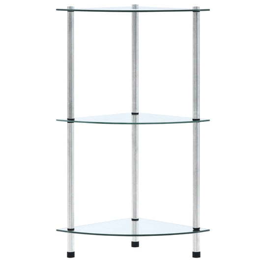 3-Tier Shelf Transparent 30x30x67 cm Tempered Glass 3-Tier Shelf Transparent 30x30x67 cm Tempered Glass