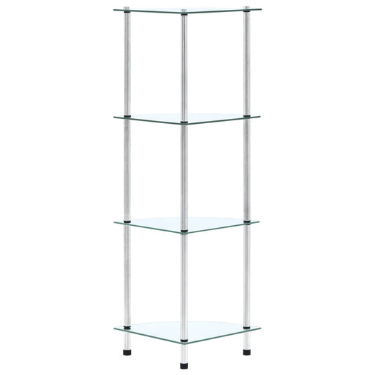 4-Tier Shelf Transparent 30x30x100 cm Tempered Glass 4-Tier Shelf Transparent 30x30x100 cm Tempered Glass
