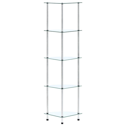 5-Tier Shelf Transparent 30x30x130 cm Tempered Glass 5-Tier Shelf Transparent 30x30x130 cm Tempered Glass