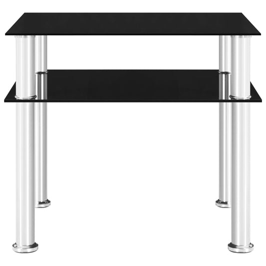Side Table Black 45x50x45 cm Tempered Glass Side Table Black 45x50x45 cm Tempered Glass
