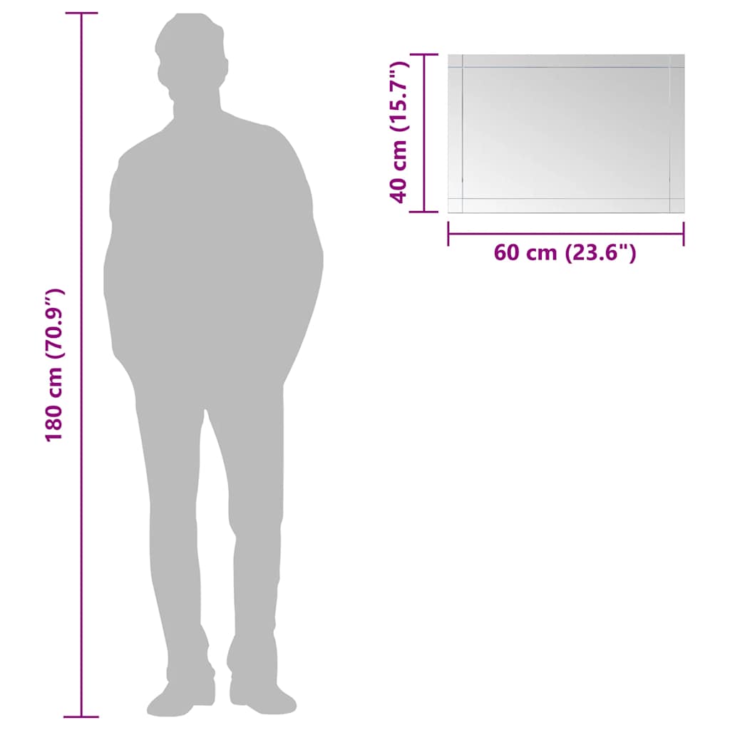 Wall Mirror 60x40 cm Glass