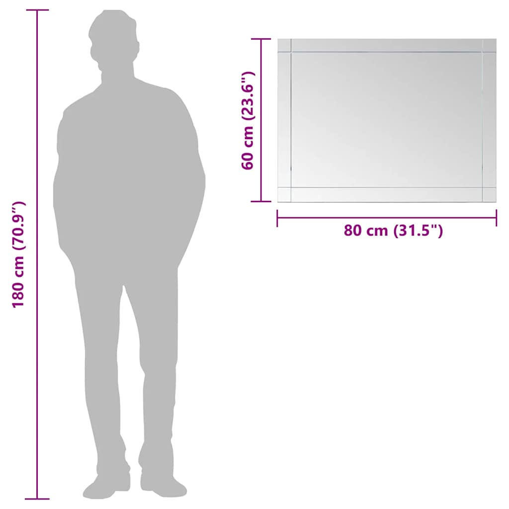 249533 vidaXL Wall Mirror 80x60 cm Glass