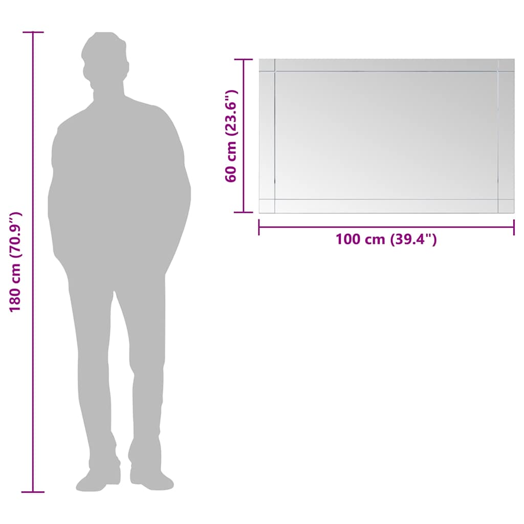 249534 vidaXL Wall Mirror 100x60 cm Glass