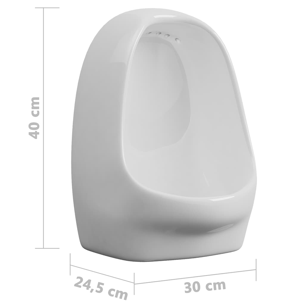 143986 vidaXL Wall Hung Urinal with Flush Valve Ceramic White