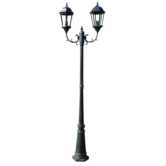 Garden Light Post 2-arms 230 cm Dark Green/Black Aluminium Garden Light Post 2-arms 230 cm Dark Green/Black Aluminium