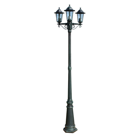 Garden Light Post 3-arms 215 cm Dark Green/Black Aluminium Garden Light Post 3-arms 215 cm Dark Green/Black Aluminium