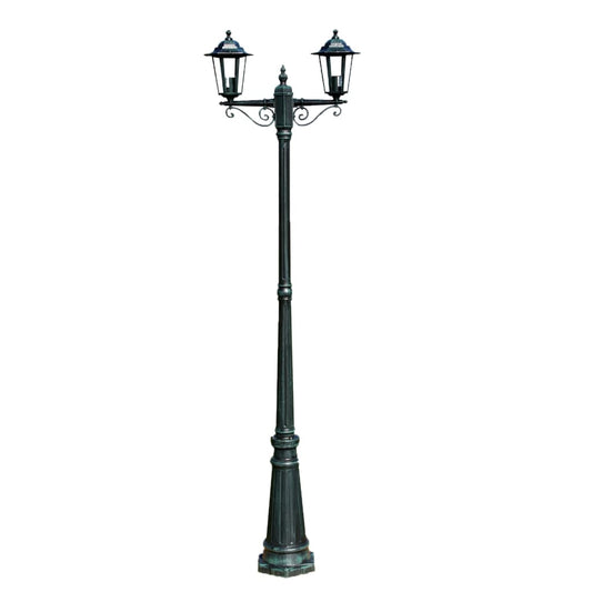 Garden Light Post 2-arms 215 cm Dark Green/Black Aluminium Garden Light Post 2-arms 215 cm Dark Green/Black Aluminium