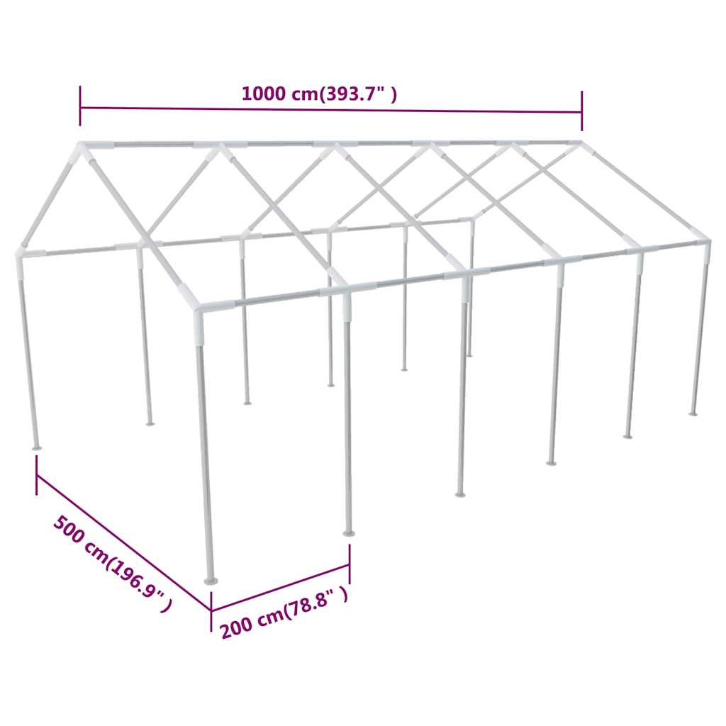 40267 vidaXL Steel Frame for Party Tent 10 x 5 m