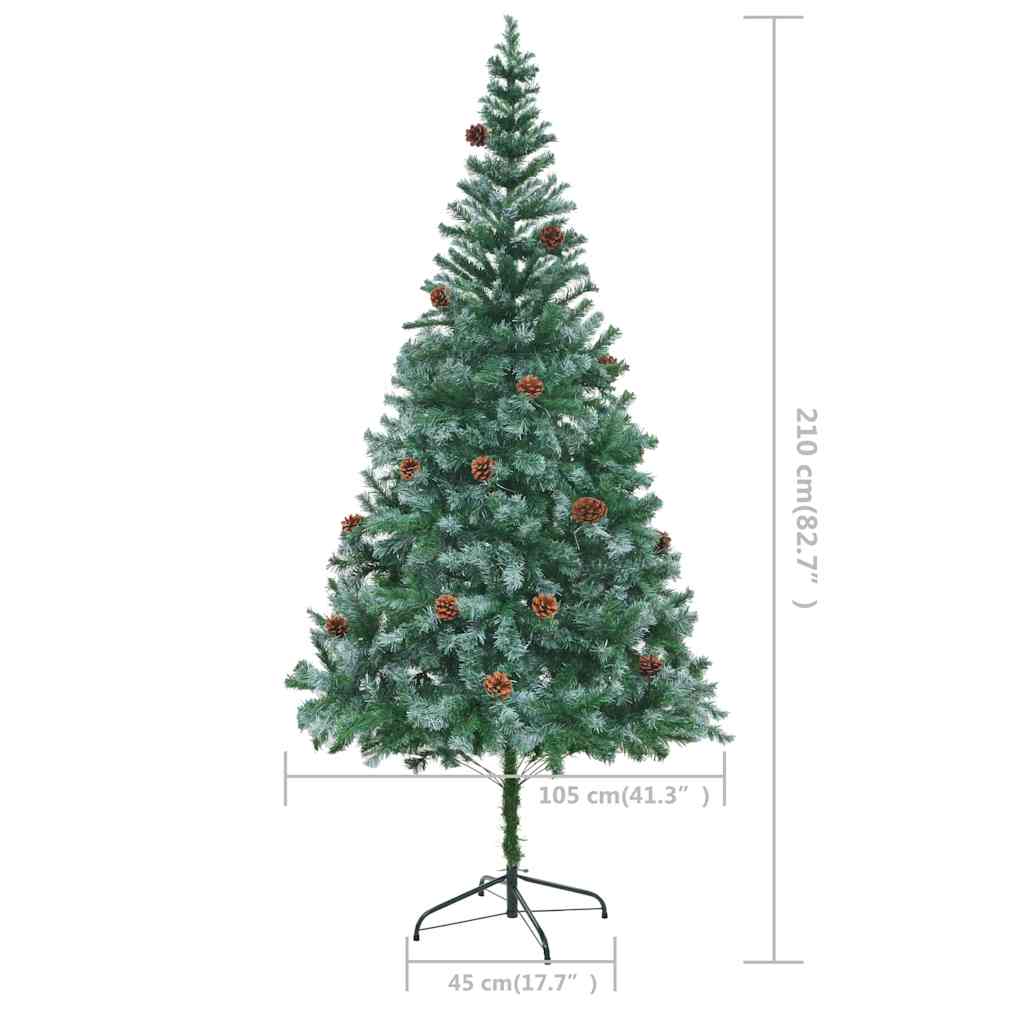 Artificial Christmas Tree with Pinecones 210 cm