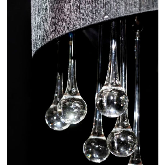 Chandelier | Black, Crystal, Chrome | Metal, Glass | Medium Chandelier | Black, Crystal, Chrome | Metal, Glass | Medium