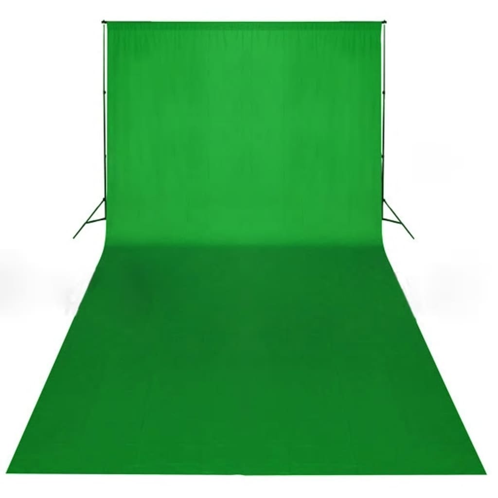 190008 vidaXL Backdrop Cotton without Stand Green 600x300 cm Chroma Key