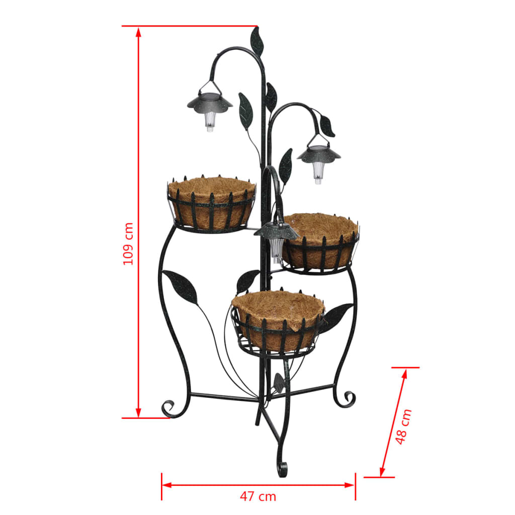 40543 vidaXL Solar LED Plant Rack