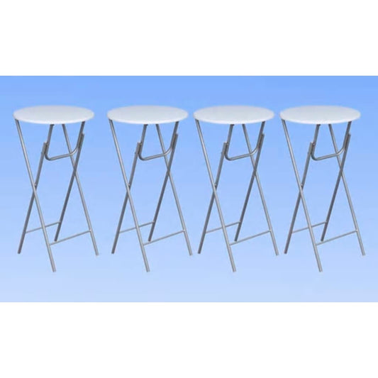 Bar Tables 4 pcs with MDF Tabletop White Bar Tables 4 pcs with MDF Tabletop White
