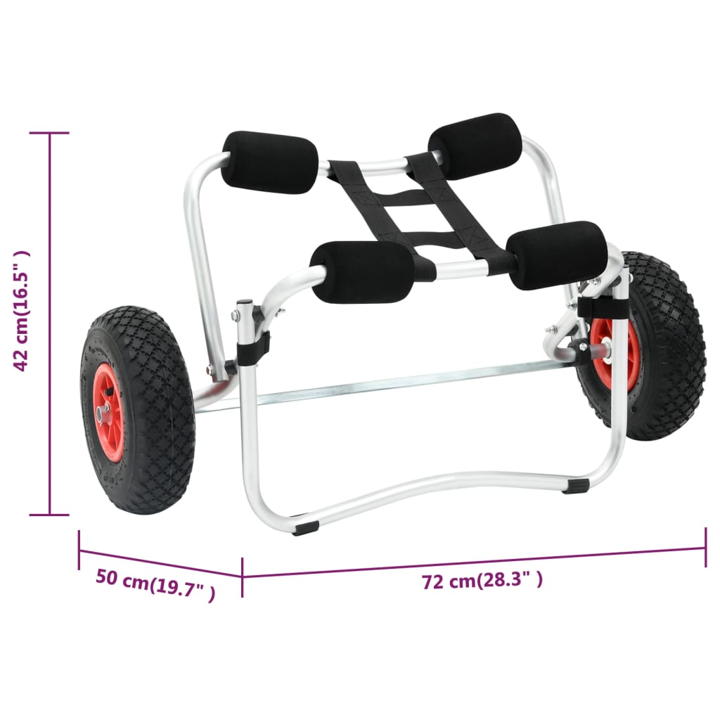 90374 vidaXL Kayak Trolley Aluminium