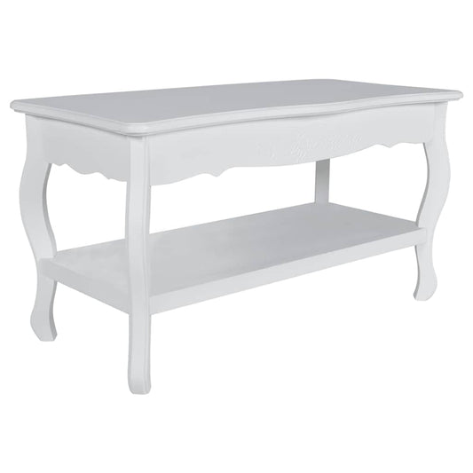 Coffee Table 2 Tiers MDF White Coffee Table 2 Tiers MDF White