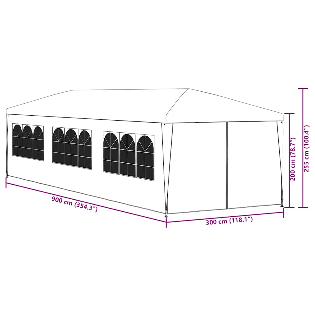 Party Tent 3x9 m White