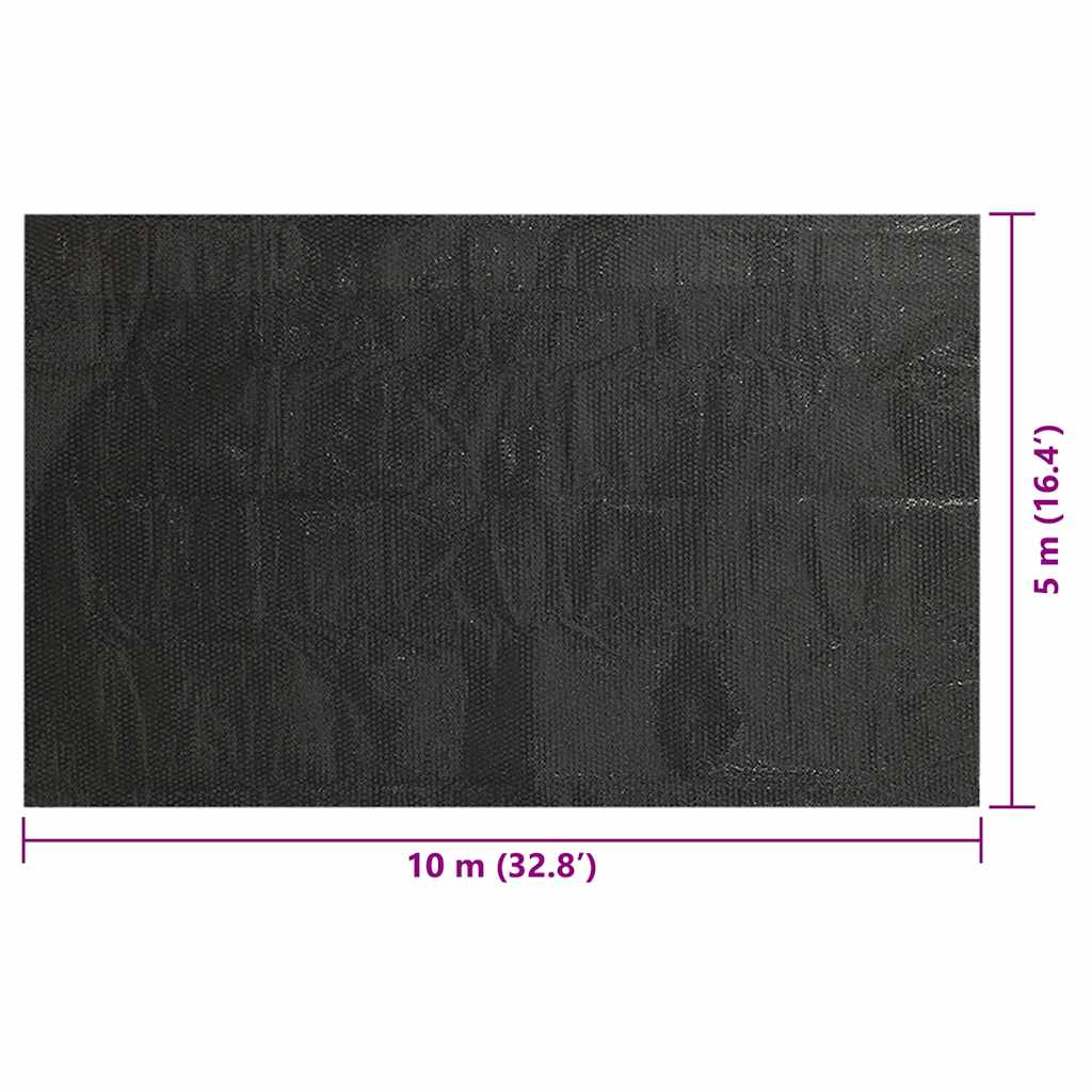 Pool Cover | Black | Thick PE film with air chambers | 10 x 5 m