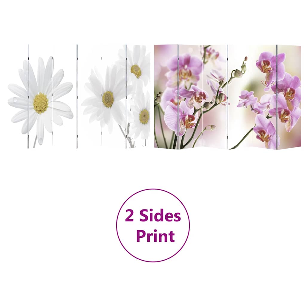 240481 vidaXL Folding Room Divider 217x170 cm Flower