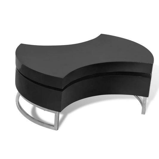 Coffee Table Shape-Adjustable High Gloss Black Coffee Table Shape-Adjustable High Gloss Black