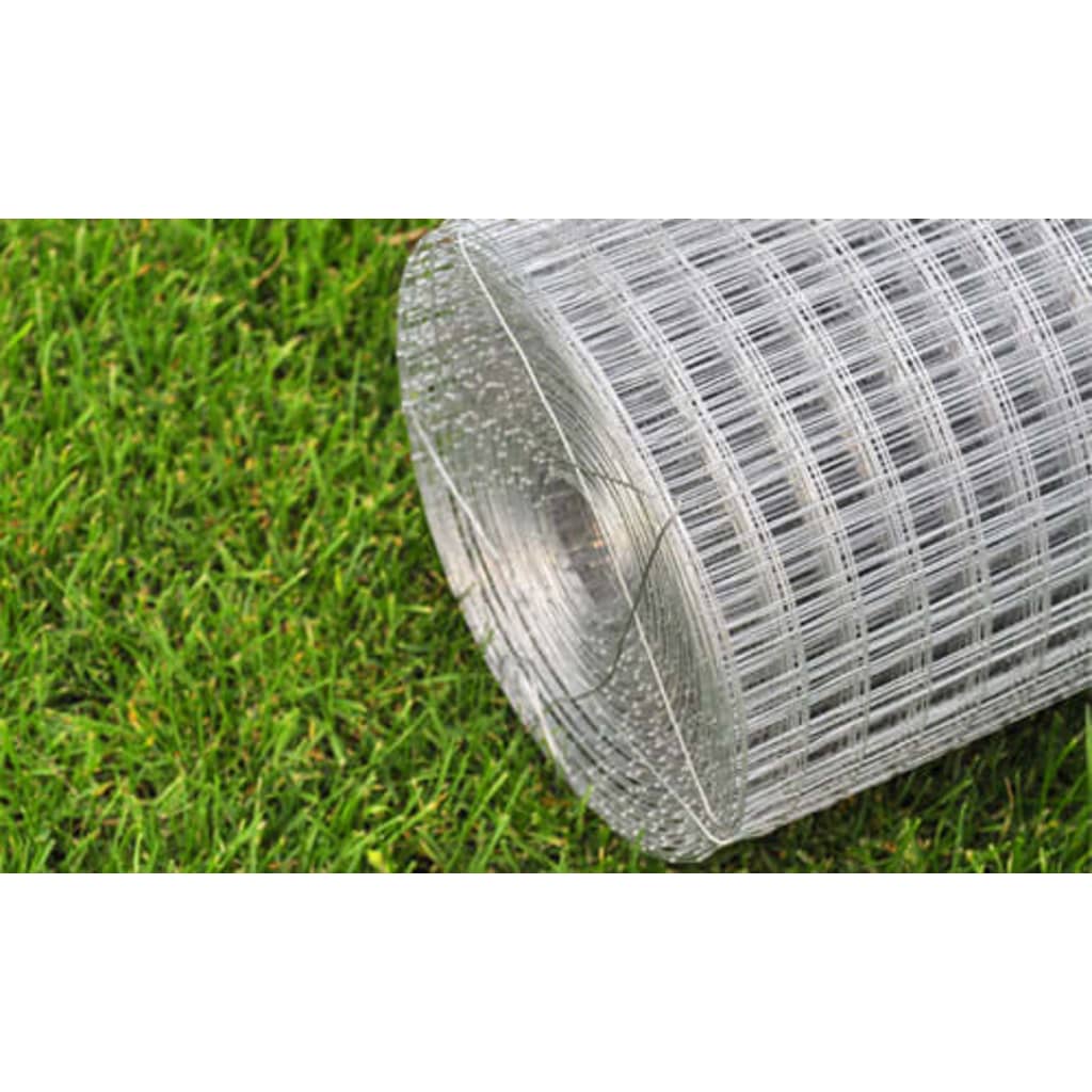 Chicken Wire Fence Galvanised Steel 25x1 m Silver