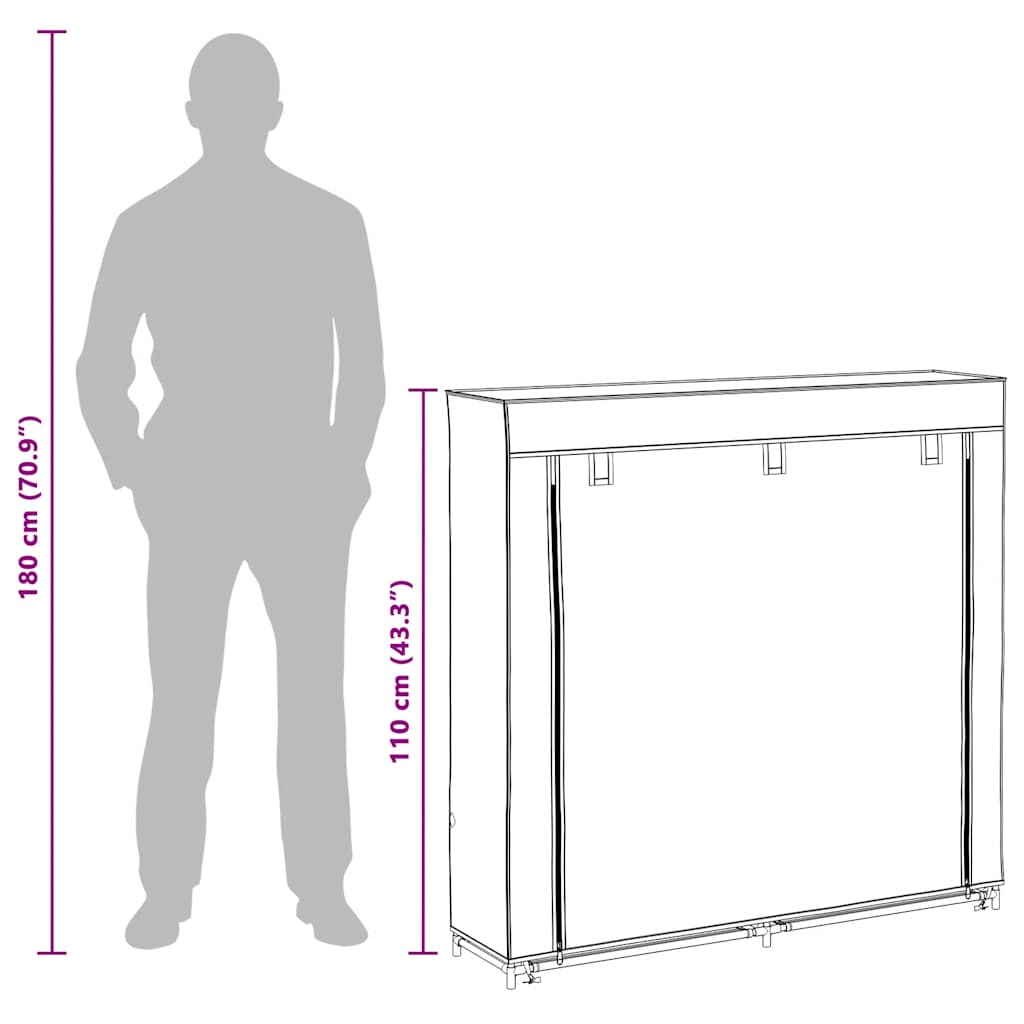 Fabric Shoe Cabinet with Cover 115 x 28 x 110 cm Black