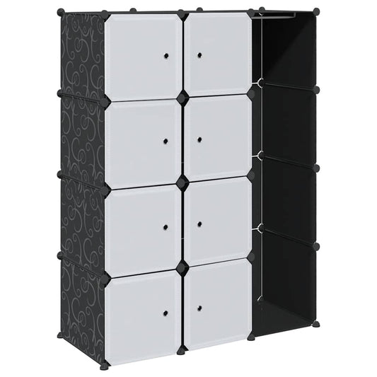Modular Cabinet | Black and White | Plastic and Chromed Steel Modular Cabinet | Black and White | Plastic and Chromed Steel
