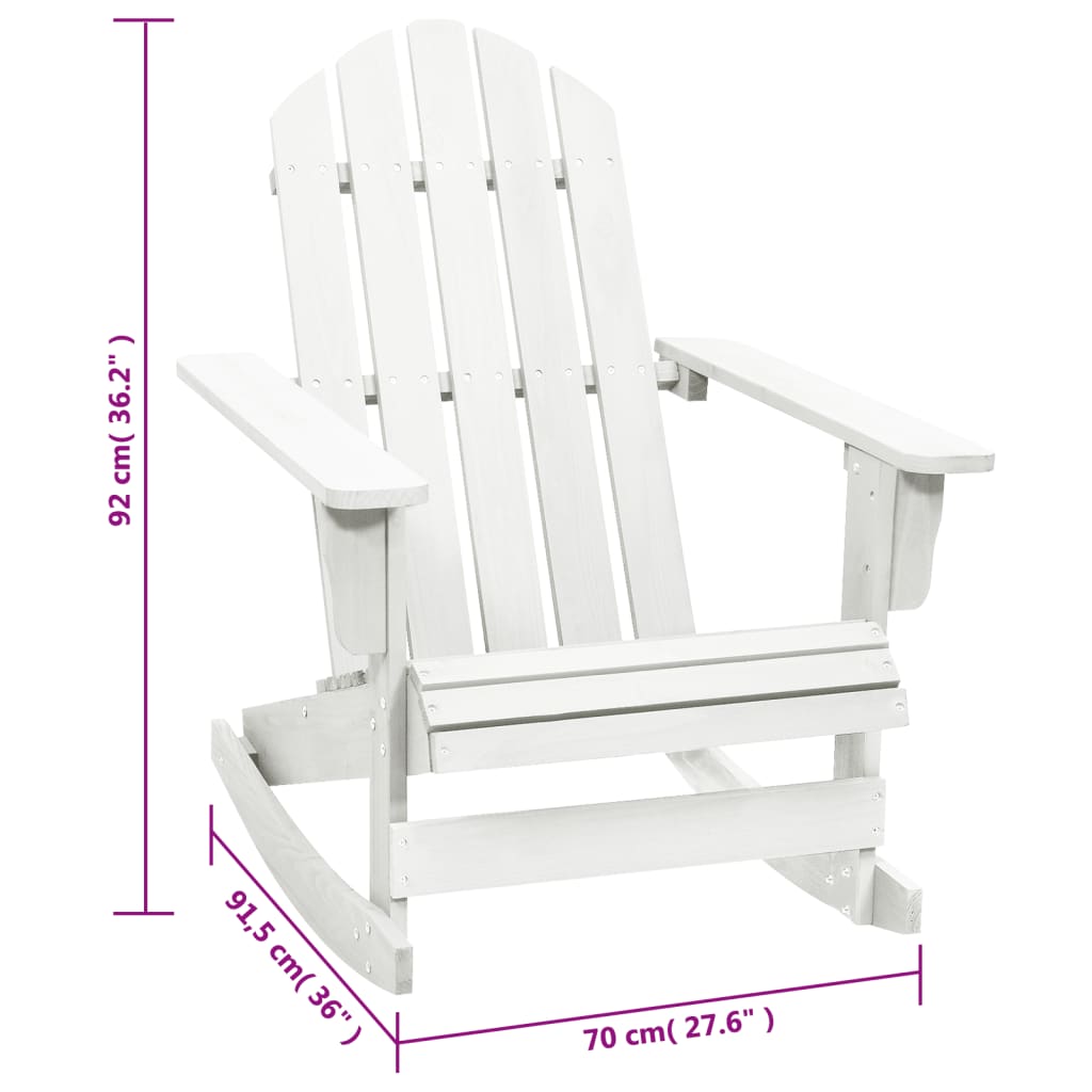 Garden Rocking Chair | White | Hardwood | Medium | Garden Rocking Chair
