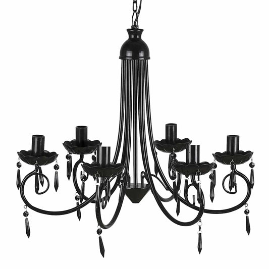 240689 Pendant Ceiling Lamp Elegant Chandelier Black 6 Bulb Sockets 240689 Pendant Ceiling Lamp Elegant Chandelier Black 6 Bulb Sockets