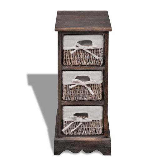 240799 vidaXL Wooden Storage Rack 3 Weaving Baskets Brown 240799 vidaXL Wooden Storage Rack 3 Weaving Baskets Brown