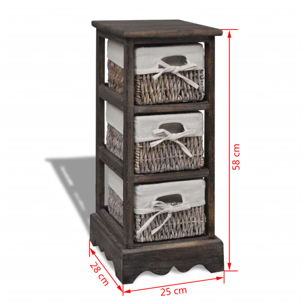 Storage Rack | Brown | Paulownia wood, Cotton, Polyester | Compact