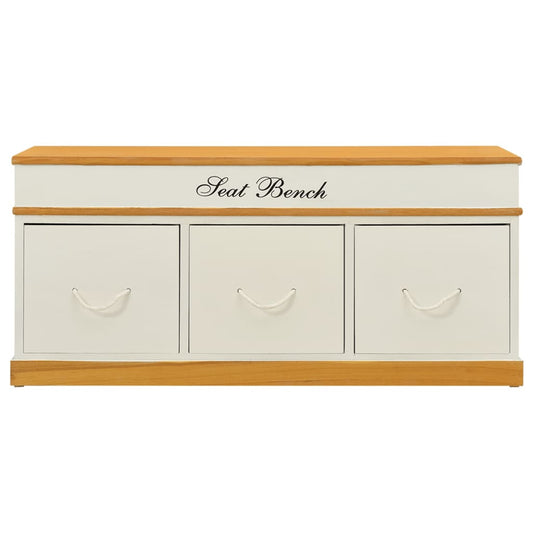 Storage Bench Solid Paulownia Wood 100 cm Storage Bench Solid Paulownia Wood 100 cm