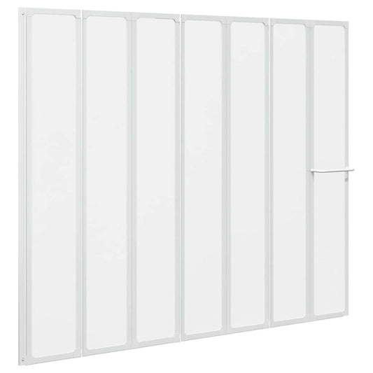 Shower Bath Screen Wall 140 x 168 cm 7 Panels Foldable with Towel Rack Shower Bath Screen Wall 140 x 168 cm 7 Panels Foldable with Towel Rack