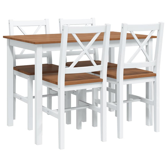 5 Piece Dining Set Brown and White 5 Piece Dining Set Brown and White