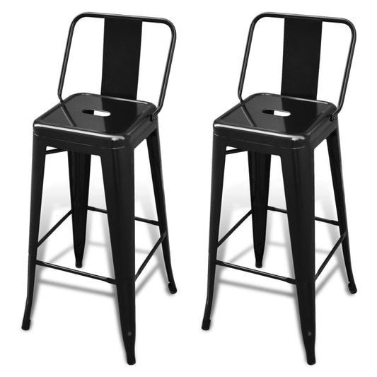 Bar Stools 2 pcs Black Steel Bar Stools 2 pcs Black Steel