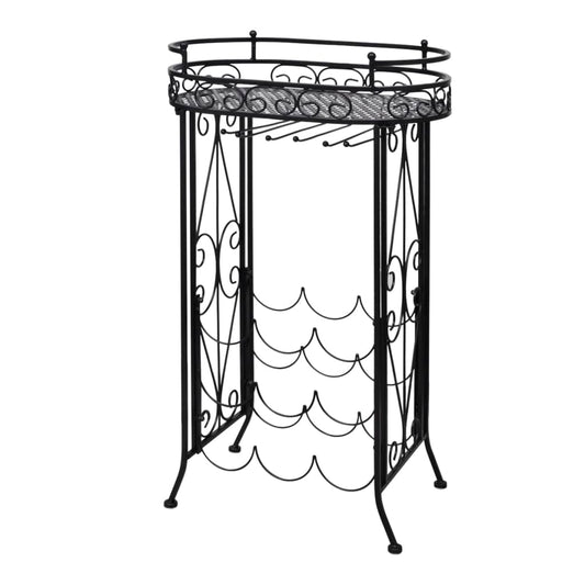 Wine Rack with Glass Holder for 9 Bottles Metal Wine Rack with Glass Holder for 9 Bottles Metal