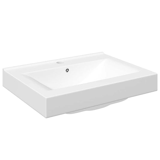 Rectangular Ceramic Basin Sink White with Faucet Hole 60x46 cm Rectangular Ceramic Basin Sink White with Faucet Hole 60x46 cm