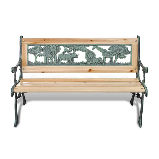 Garden Bench | Bronze and Wood | Wood and Iron | 84 cm Garden Bench | Bronze and Wood | Wood and Iron | 84 cm