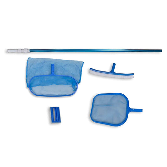 Pool Cleaning Set Brush 2 Leaf Skimmers 1 Telescopic Pole Pool Cleaning Set Brush 2 Leaf Skimmers 1 Telescopic Pole