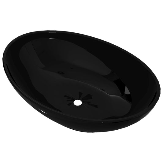 Luxury Ceramic Basin Oval-shaped Sink Black 40 x 33 cm Luxury Ceramic Basin Oval-shaped Sink Black 40 x 33 cm