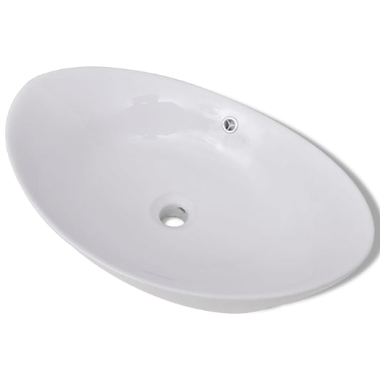 Luxury Ceramic Basin Oval with Overflow 59 x 38,5 cm Luxury Ceramic Basin Oval with Overflow 59 x 38,5 cm