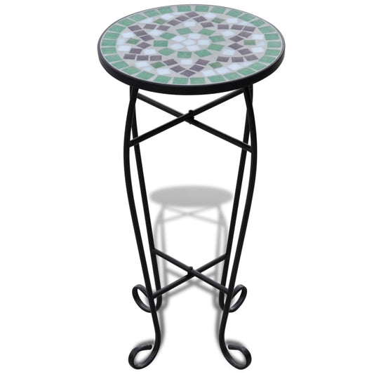 Plant Stand | Green, white, black | Iron, ceramic | 30 cm diameter Plant Stand | Green, white, black | Iron, ceramic | 30 cm diameter