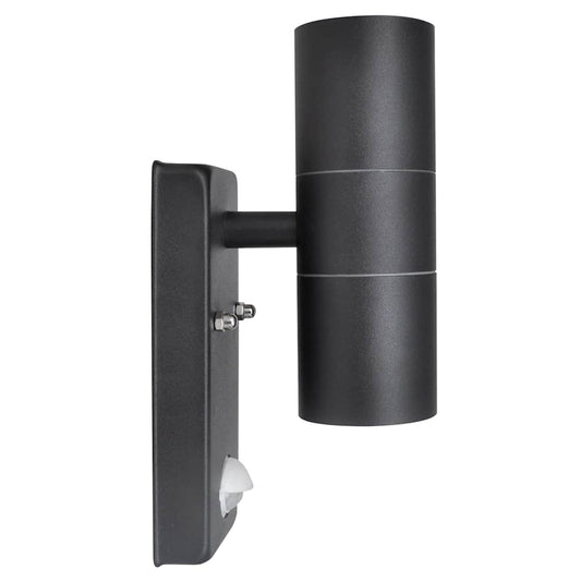 LED Wall Lamp Stainless Steel Cylinder Shape Black with Sensor LED Wall Lamp Stainless Steel Cylinder Shape Black with Sensor