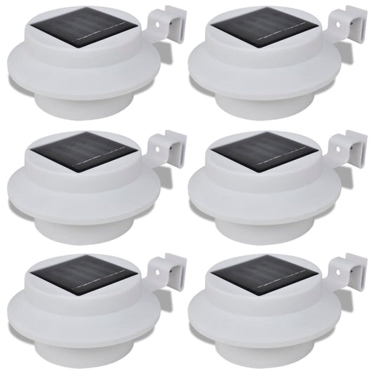 Outdoor Solar Lamp Set 6 pcs Fence Light Gutter Light White Outdoor Solar Lamp Set 6 pcs Fence Light Gutter Light White