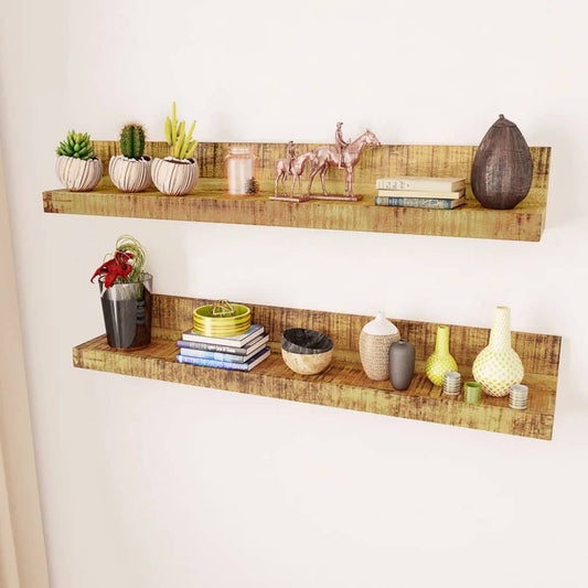 Display Shelf 2 pcs Solid Wood Wall-Mounted Display Shelf 2 pcs Solid Wood Wall-Mounted