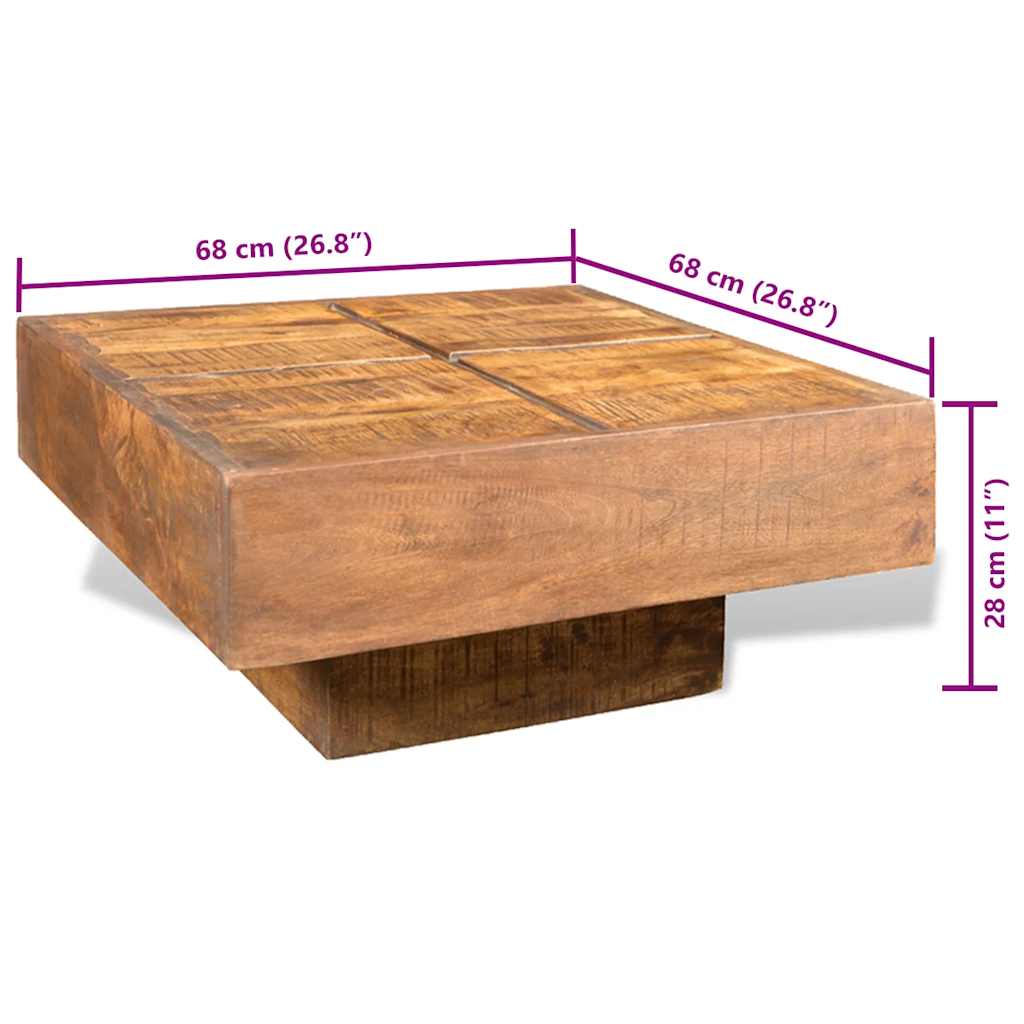 Coffee Table | Brown | Solid mango wood | Small | Durable
