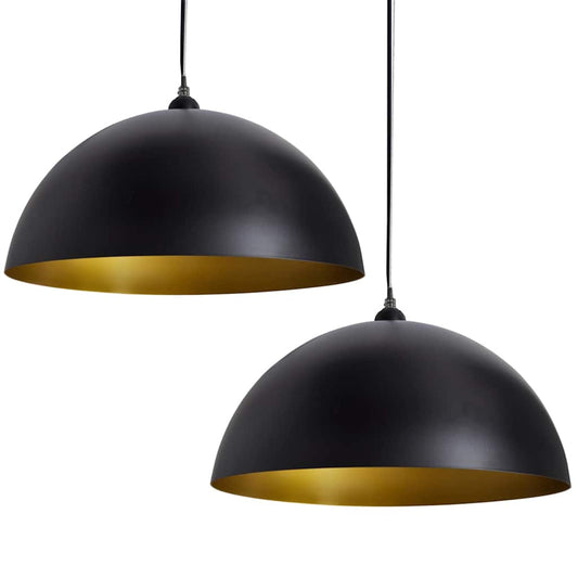 241113 vidaXL Ceiling Lamp 2 pcs Height-adjustable Semi-spherical Black 241113 vidaXL Ceiling Lamp 2 pcs Height-adjustable Semi-spherical Black