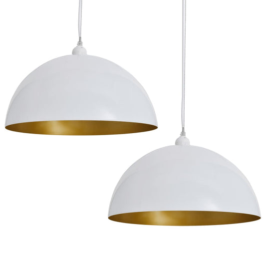 Ceiling Lamp 2 pcs Height-adjustable Semi-spherical White Ceiling Lamp 2 pcs Height-adjustable Semi-spherical White